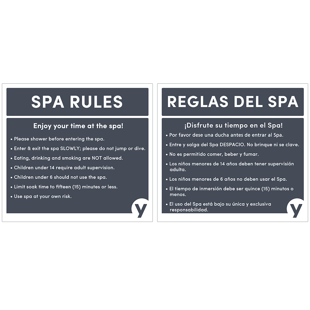 24" x 22” New Spa Rules Sign
