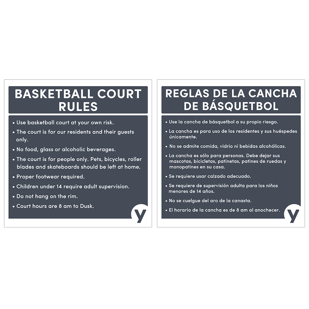 Basketball Court Rules Sign