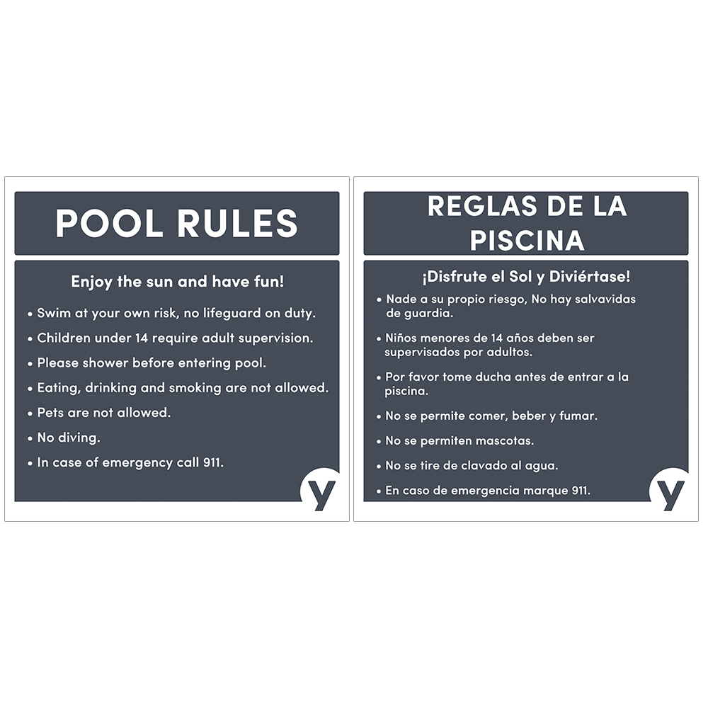 Pool Rules Sign