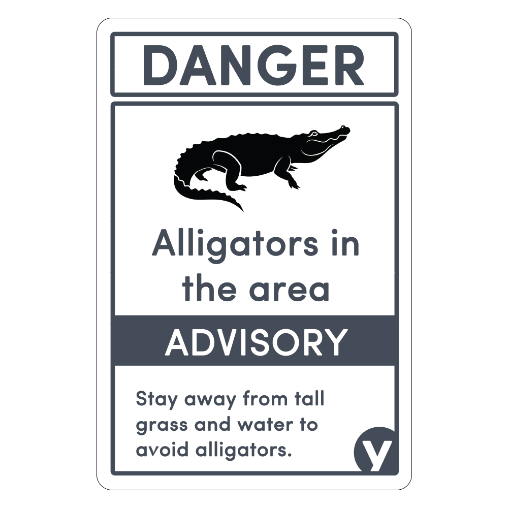Alligator in Area Sign 12" x 18"