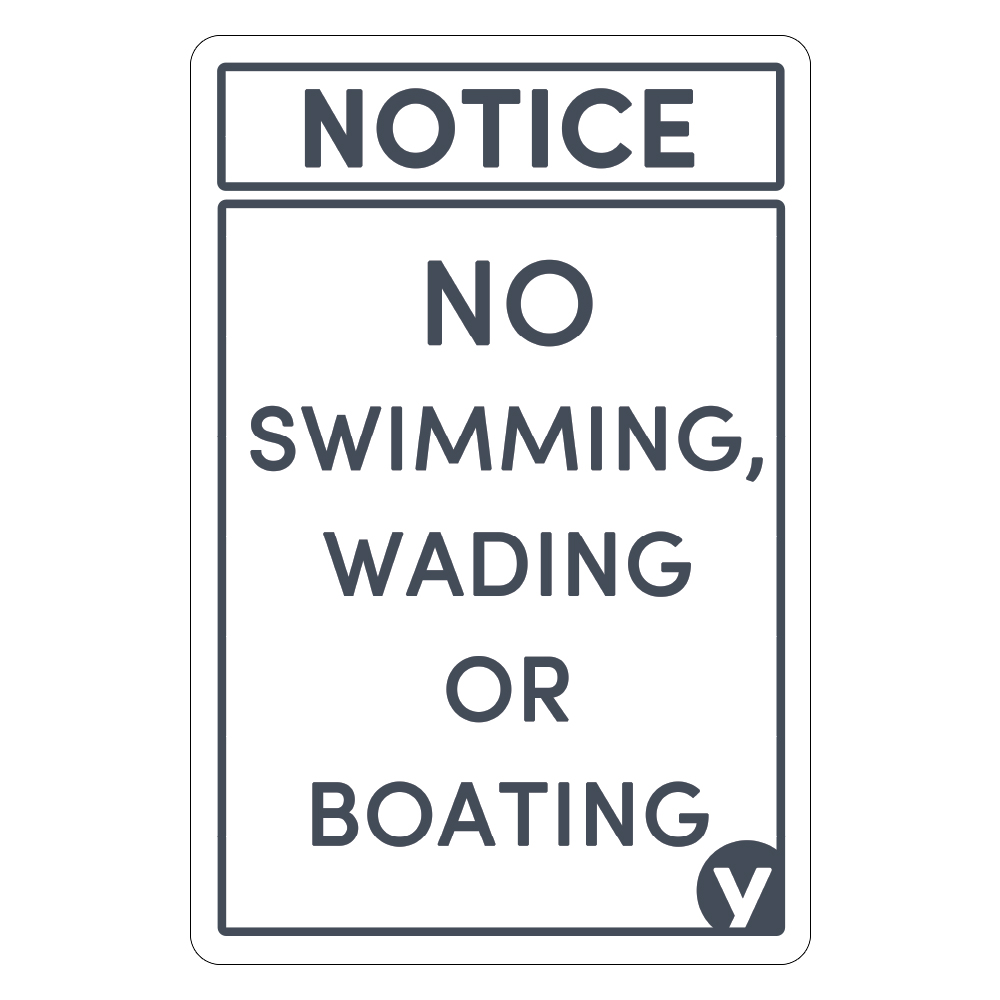 No Swimming, Wading, or Boating Sign 12" x 18"