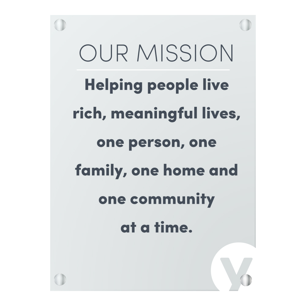 17.5" x 23.5" Acrylic Mission Statement Board