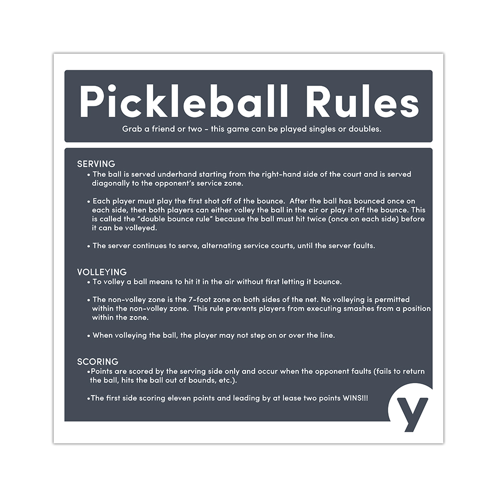 Pickleball Rules Sign 24" x 24"