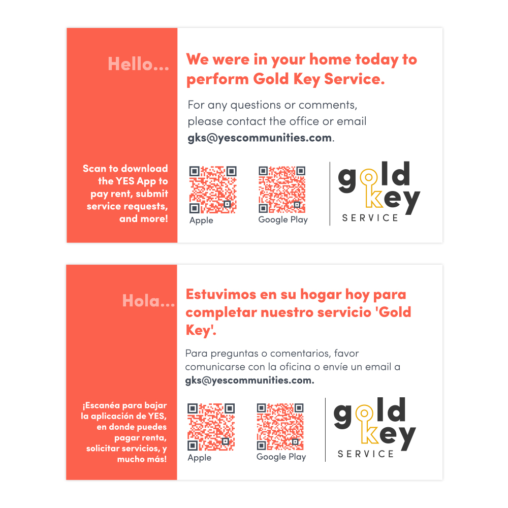 Gold Key Service Business Cards II - Pack of 250