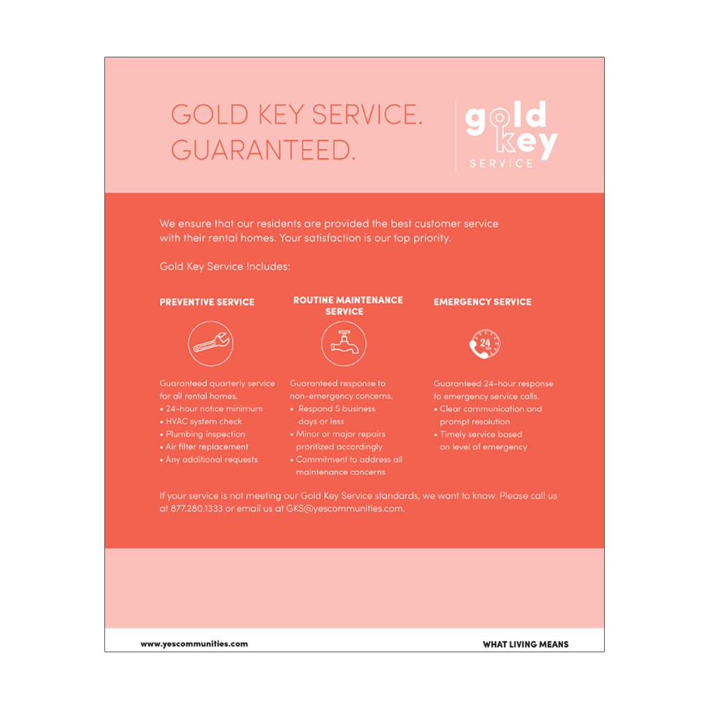 Gold Key Service Flyer - Pack of 30