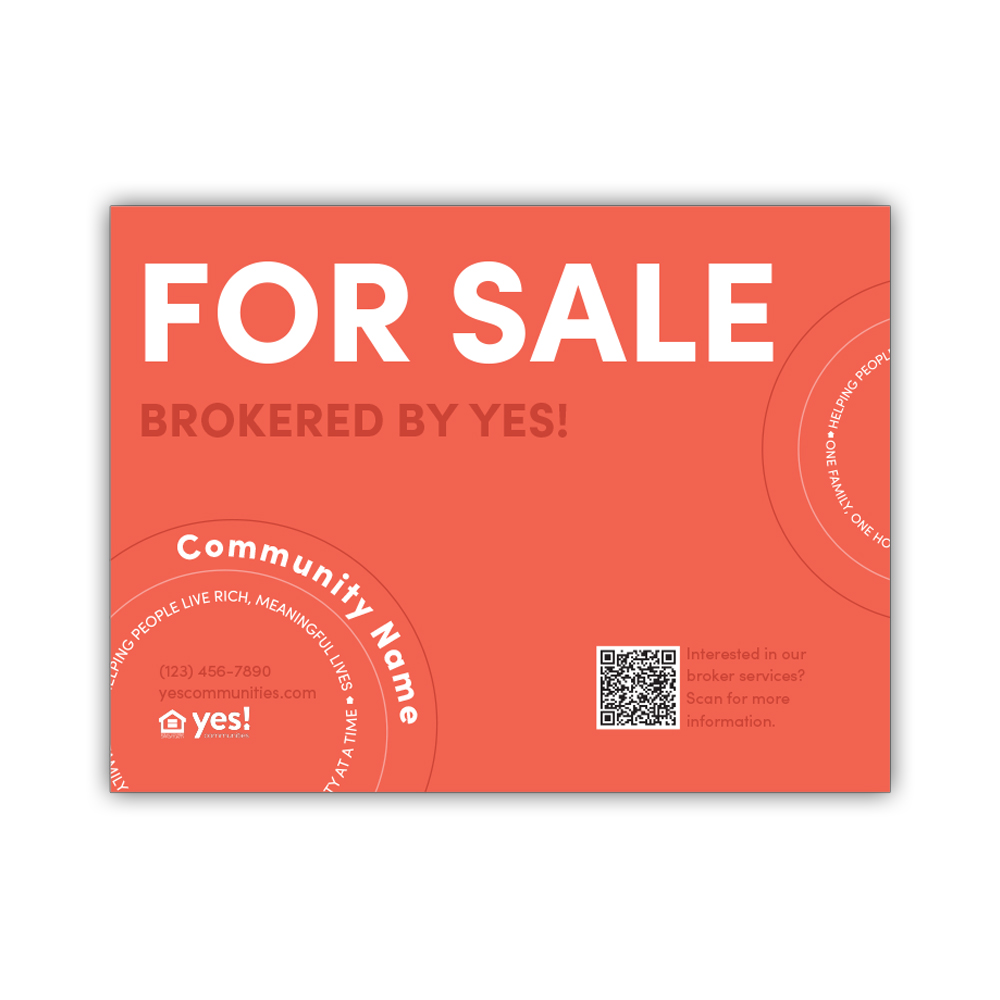 Community-Specific Brokered Home Yard Sign with Stake