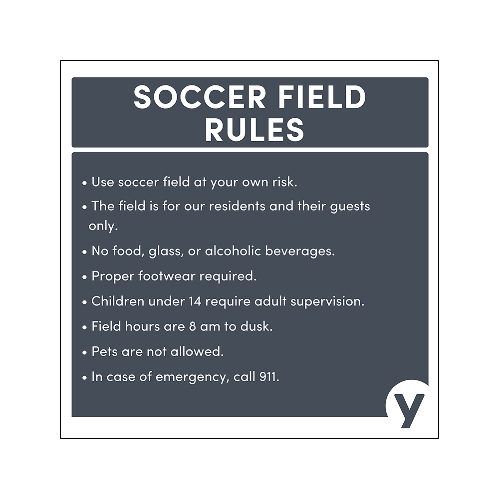 Soccer Field Rules Sign 24" x 24"
