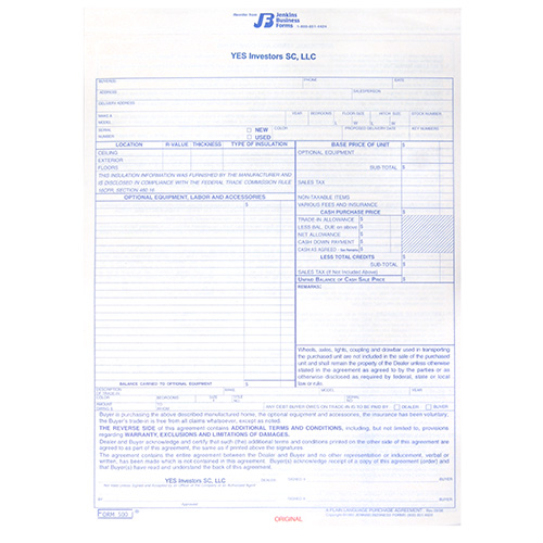 Yes! Investors SC, LLC Form 500 (Pack of 25)