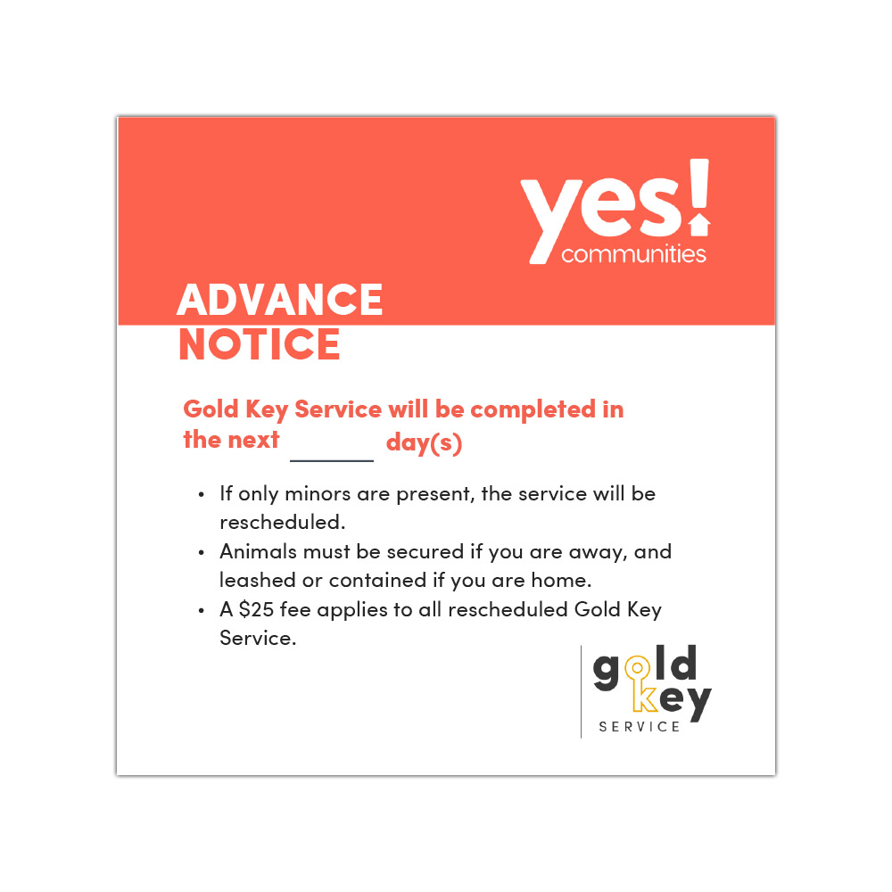 English - Gold Key Service Sticky Note III - 25 Sheet Pad